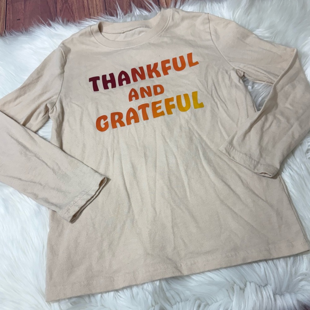Jumping Beans “Thankful & Grateful” Long Sleeve Shirt – Boys Size 7